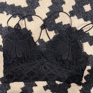 Black Lace Bralette - Large